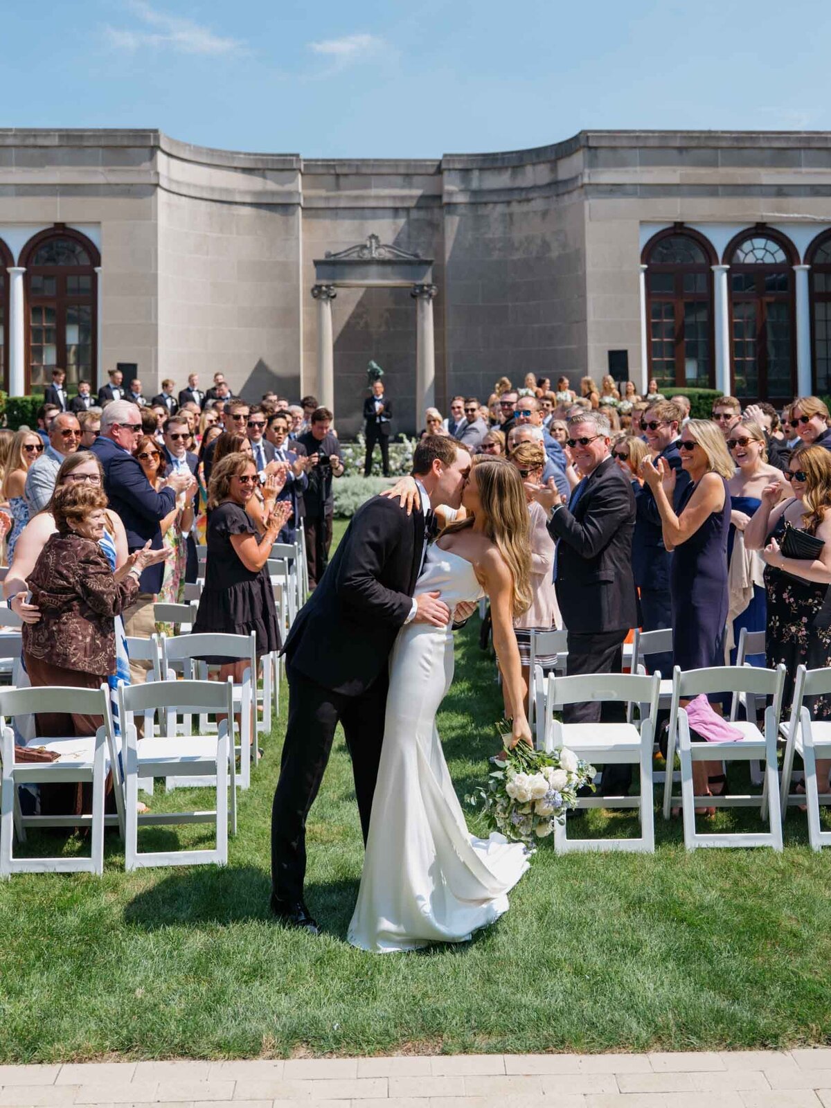 Outdoor ceremony at Hanna Garden at the Cleveland History Center