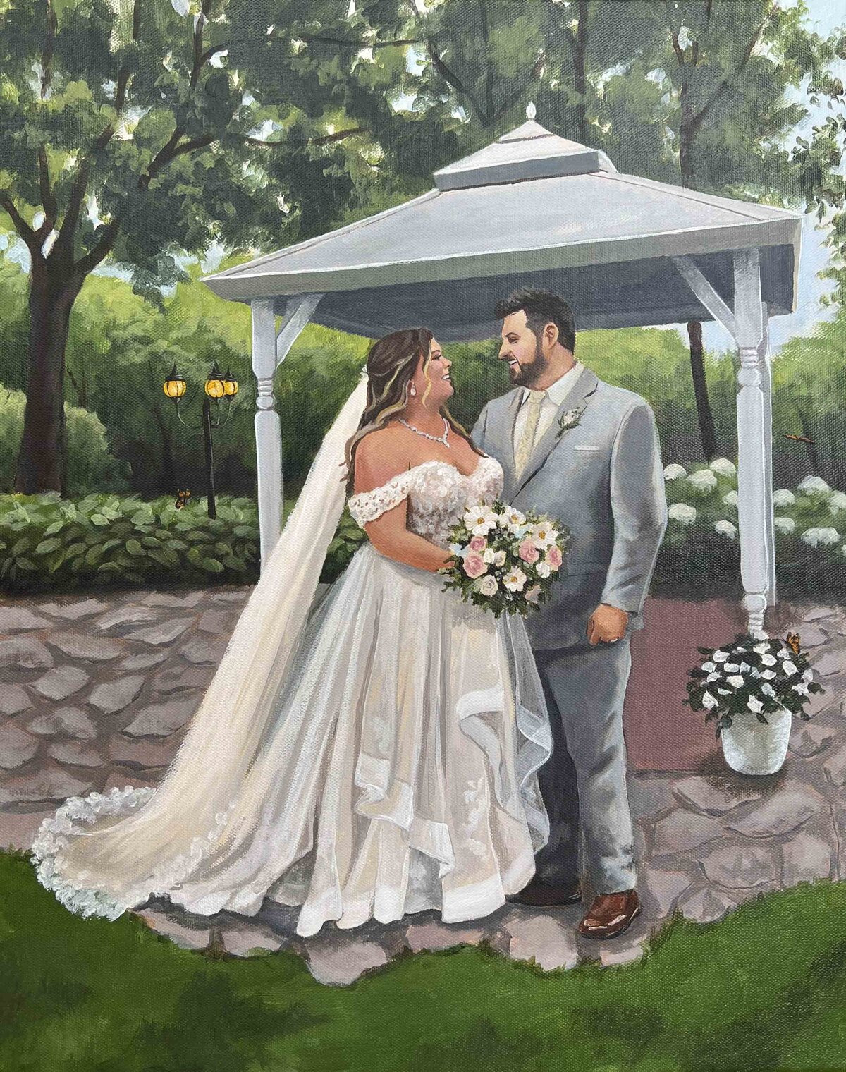 Trellis Outdoor Wedding in Minnesota Live Wedding Painting