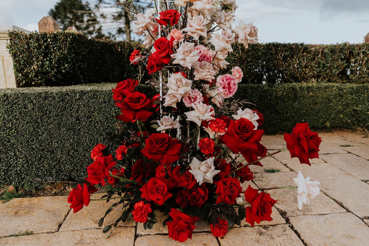 Bold pink and red ceremony flowers Sunshine Coast