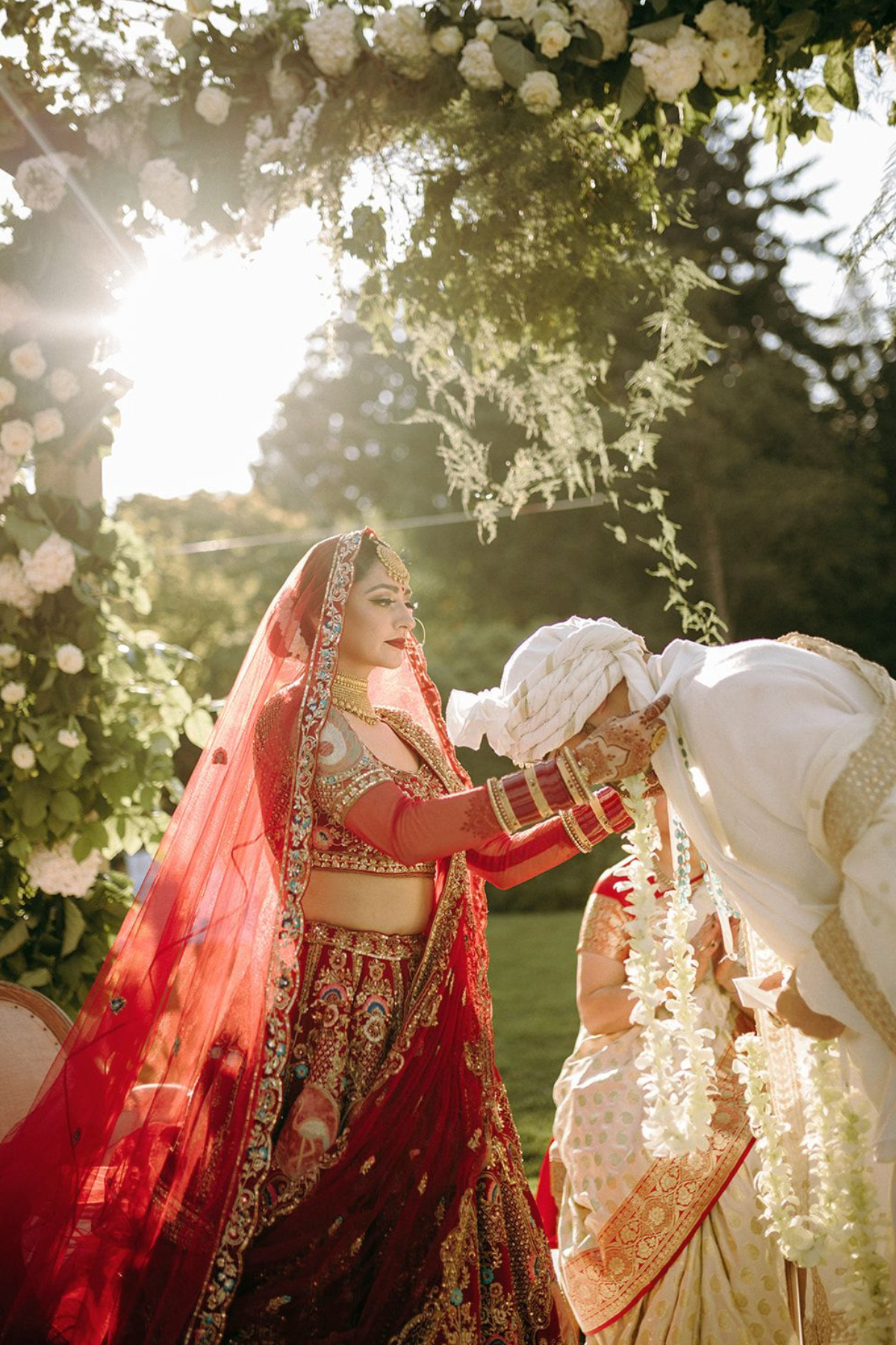 outdoor-garden-hindu-wedding-tent-greenery-mandap-bride-groom