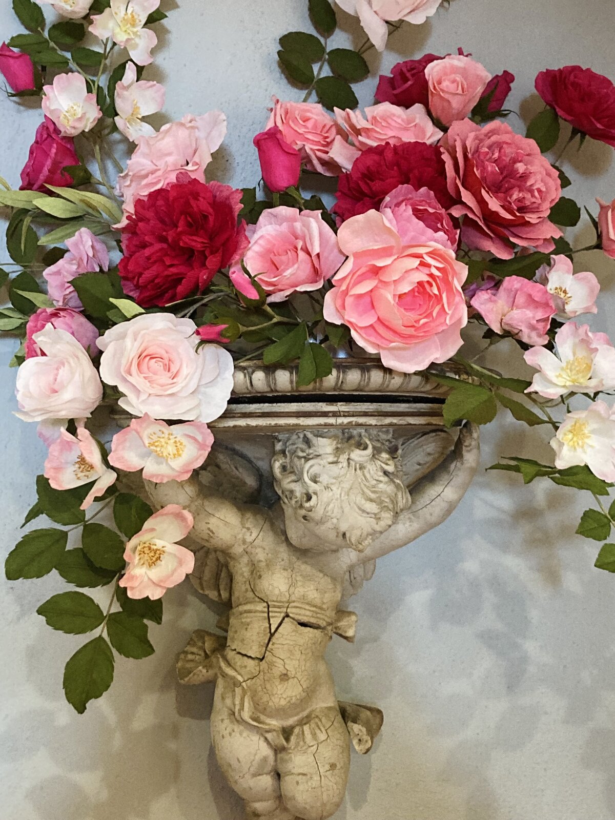 Striking paper rose arrangement