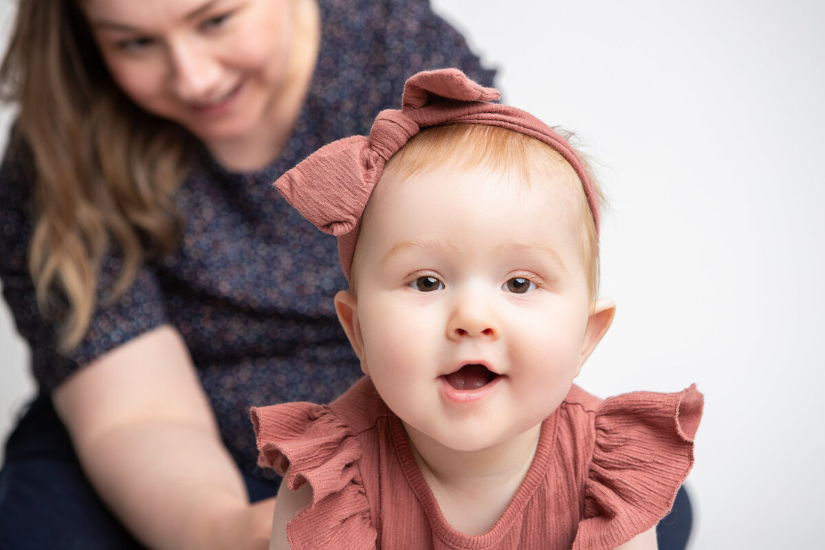 Edmonton mommy and me photoshoot on pure white savage seamless backdrop
