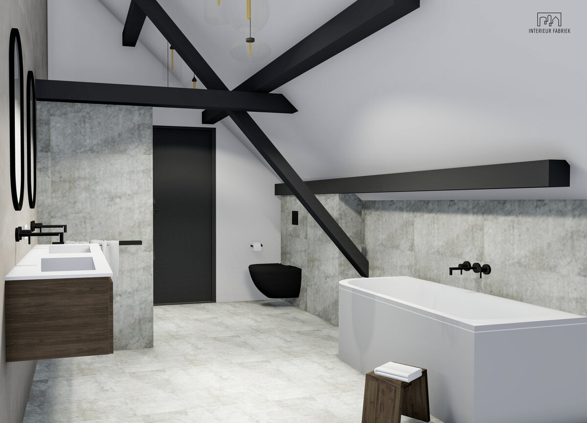 Interieurdesign Woerden, Interieurontwerpstudio Woerden, Interieurontwerper Woerden, Interior design Woerden, Interieurstudio Woerden, Interieur ontwerpen Woerden, Interieur ontwerp Woerden, Interieurinrichting Woerden, Interieurstylist Woerden, Badkamerontwerp Woerden, Badkamer Woerden, Zwarte kranen, Zwart toilet, toilet, Keukeneiland Woerden, PVC vloer Woerden, Washok ontwerp Woerden, Slaapkamer ontwerp, kantoorontwerp, beton cire wand Woerden, Ligbad Woerden,