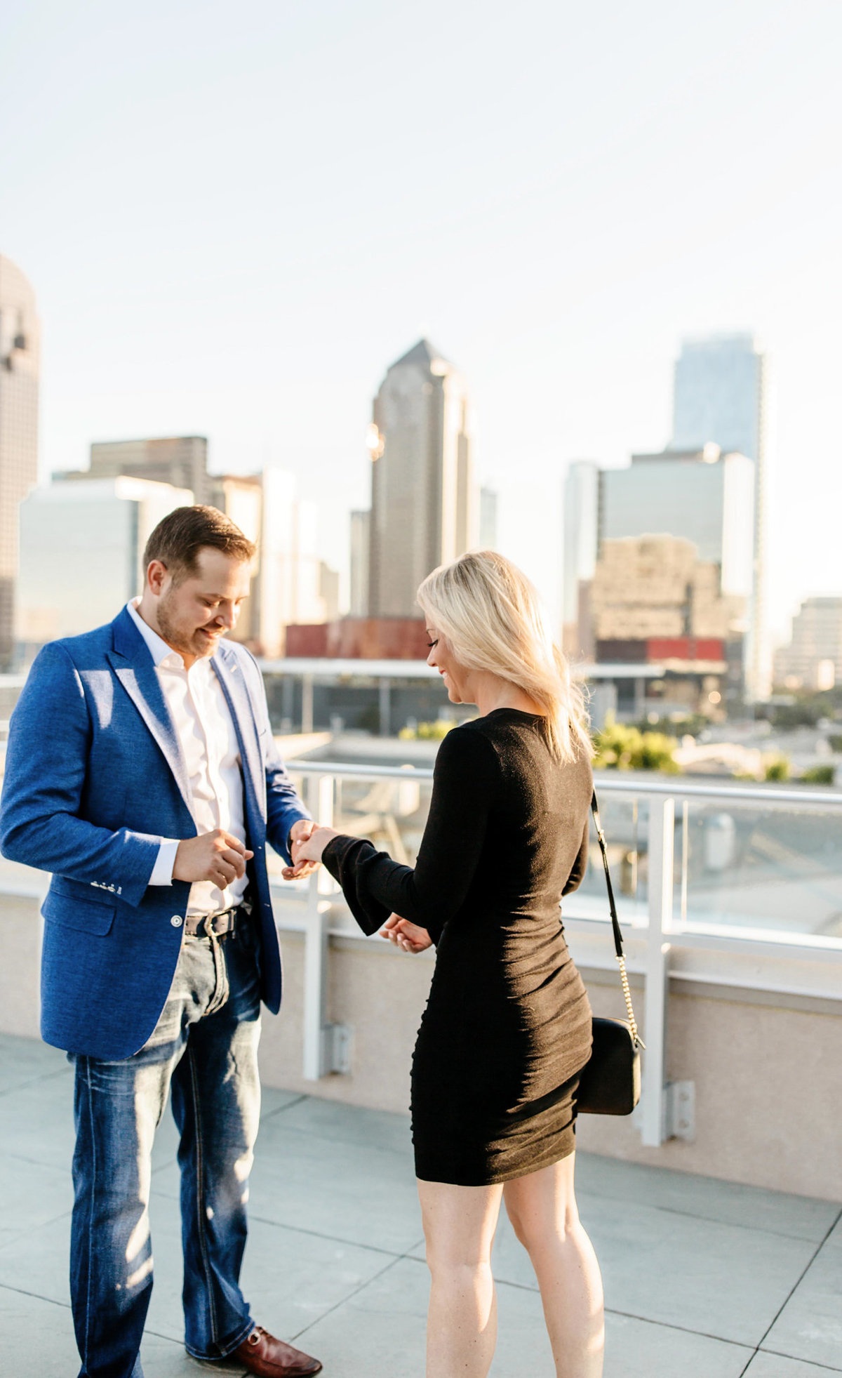 Eric & Megan - Downtown Dallas Rooftop Proposal & Engagement Session-18