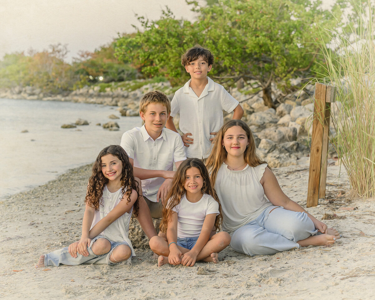 family portrait children at sebastian inlet
