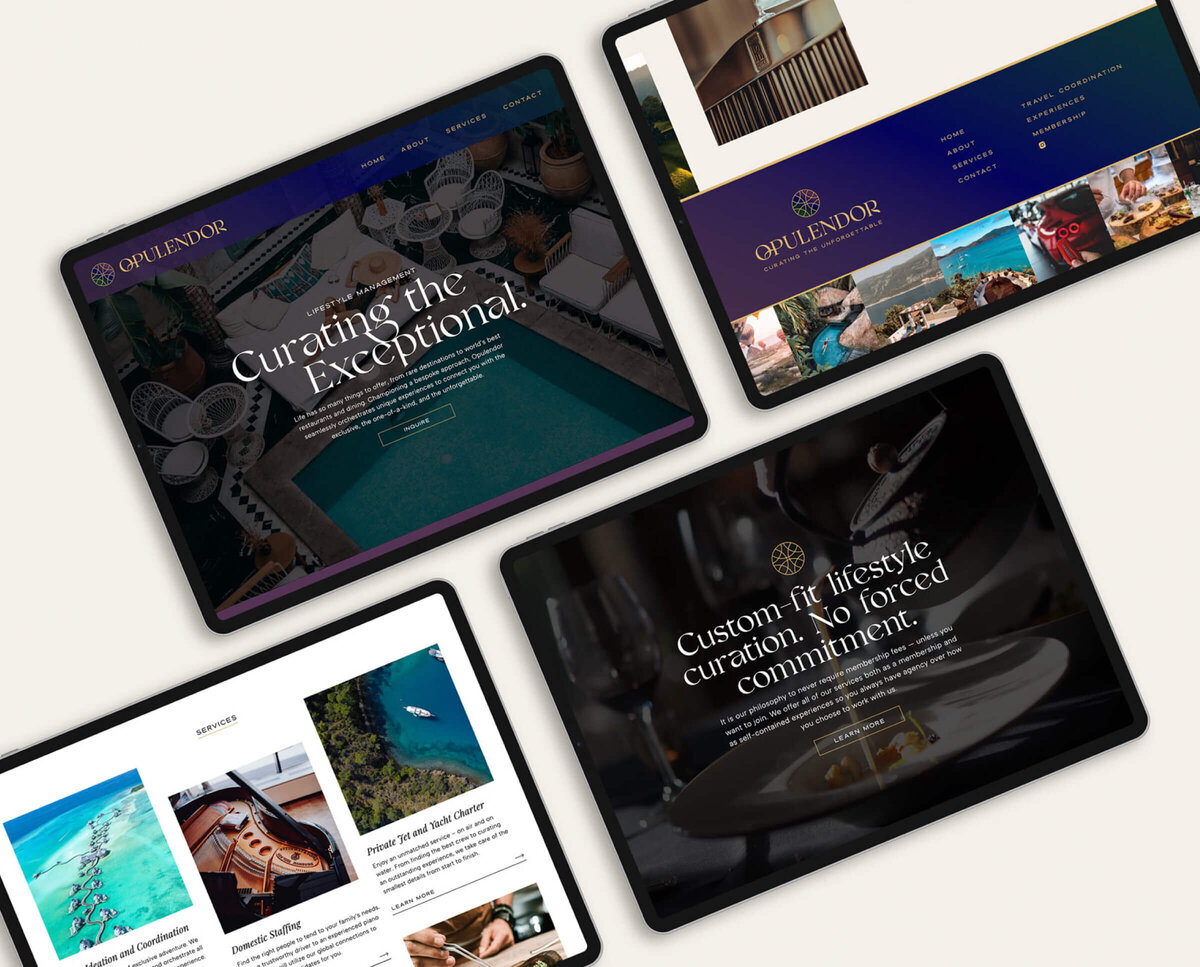 Bougie yet refined Showit website design style for a luxury lifestyle curator