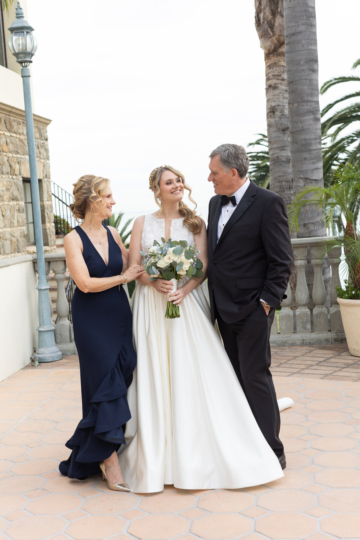 Bride with her parents