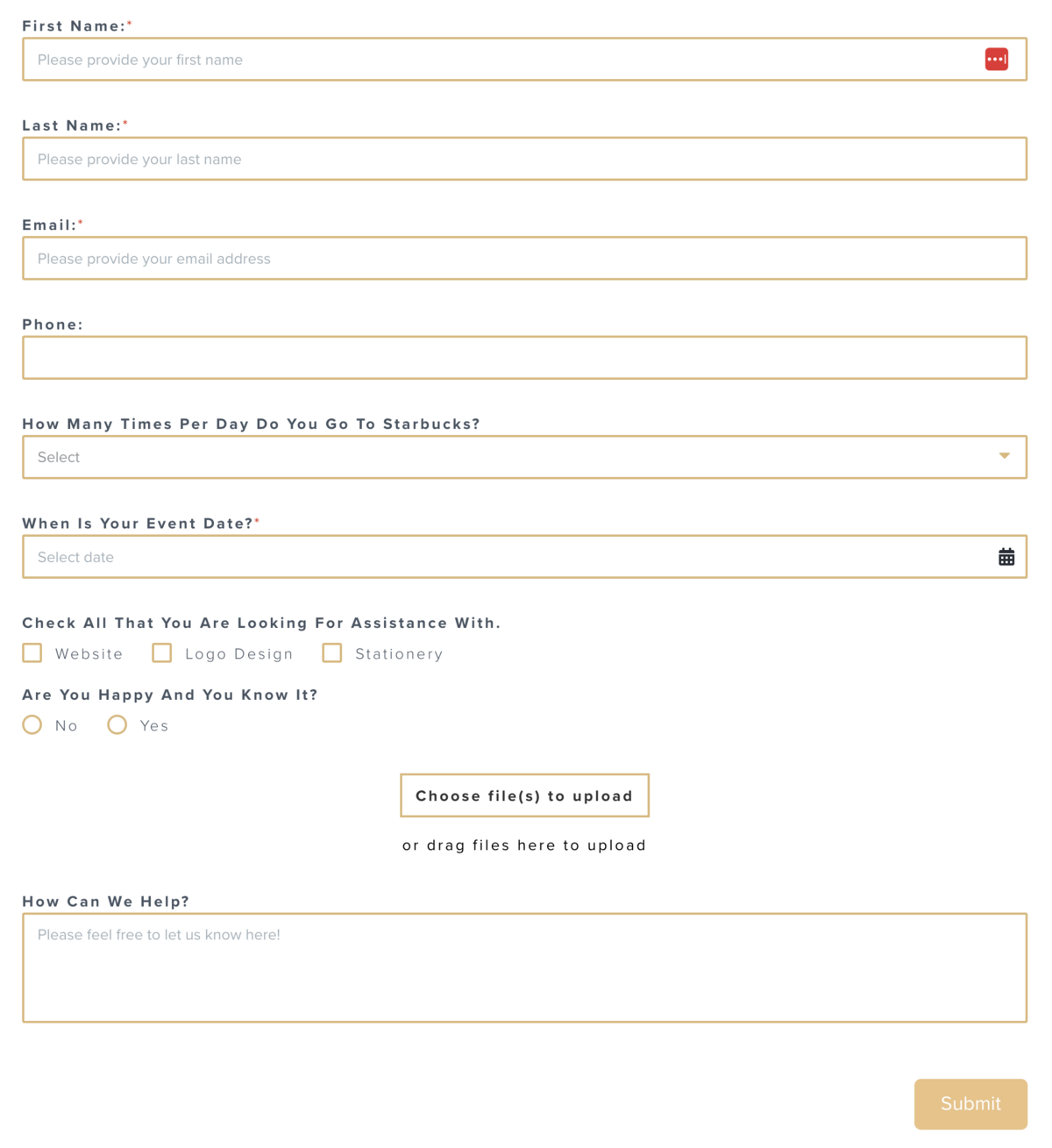 Pre-Made Form Field Style 2