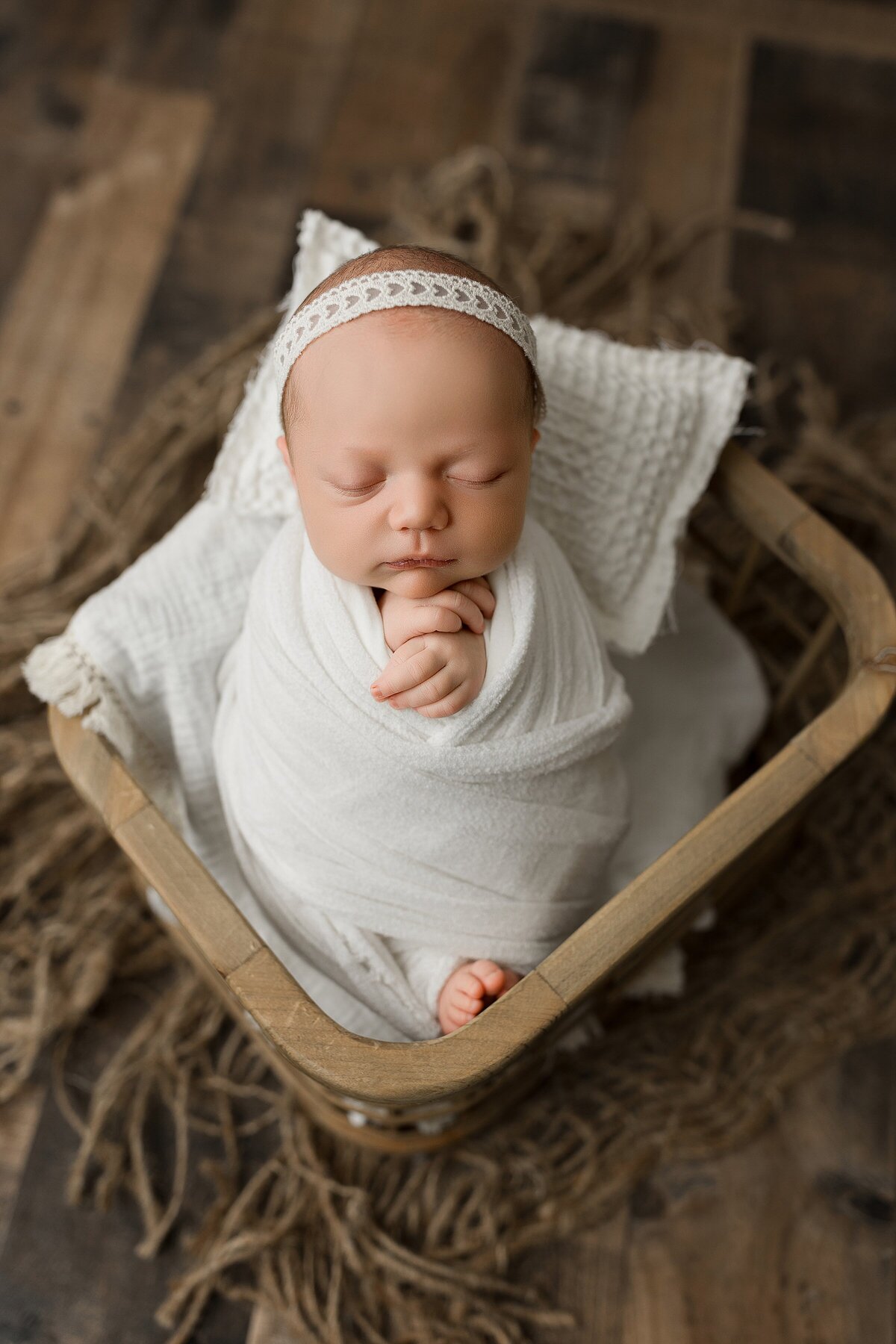 Posed newborn in studio Harrisonburg VA
