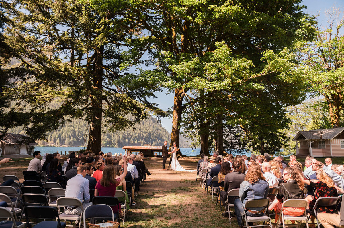 Couple at Nature Bridge Wedding Ceremony