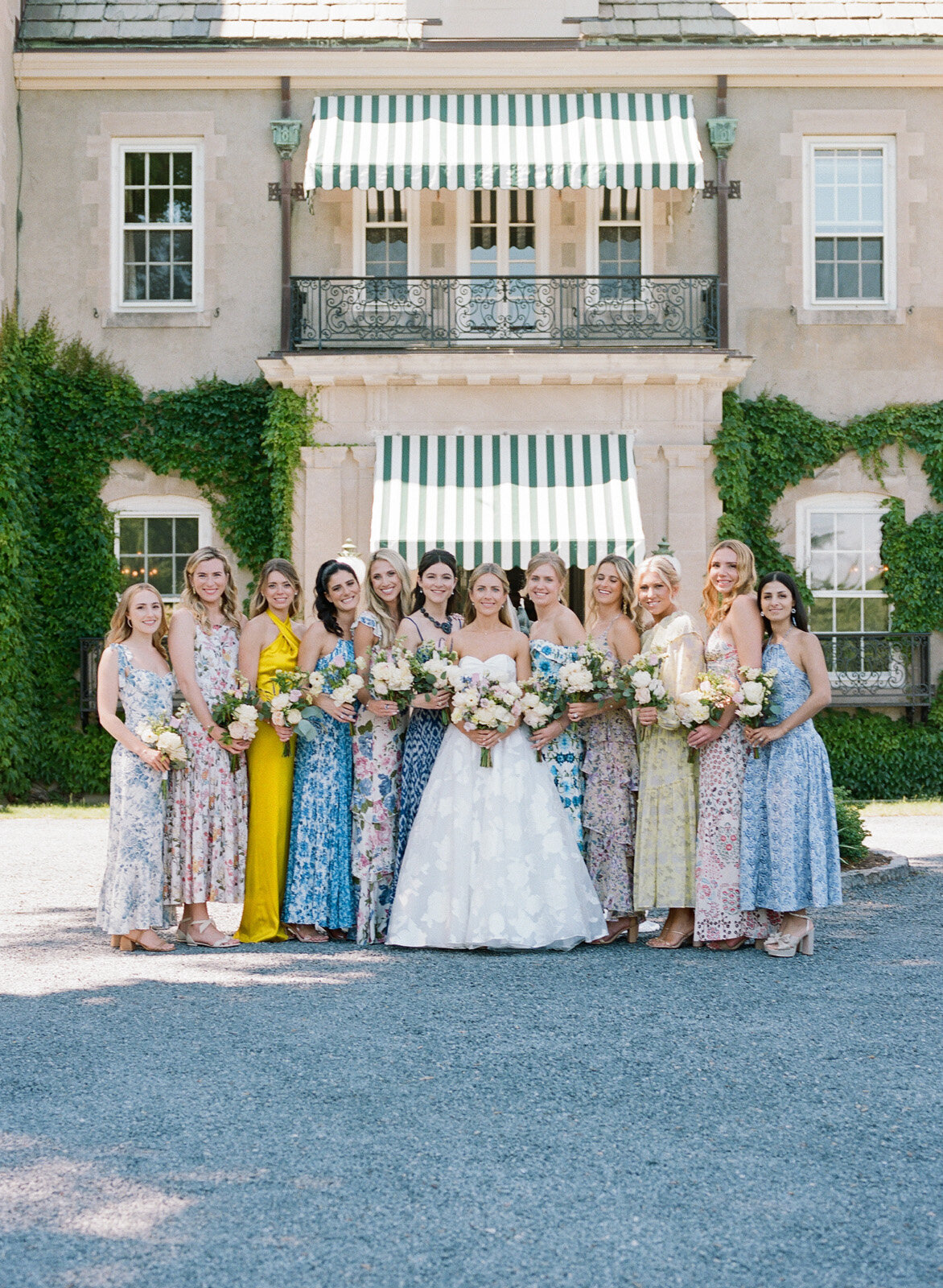 Kate-Murtaugh-Events-Newport-private-estate-printed-bridesmaids-dresses