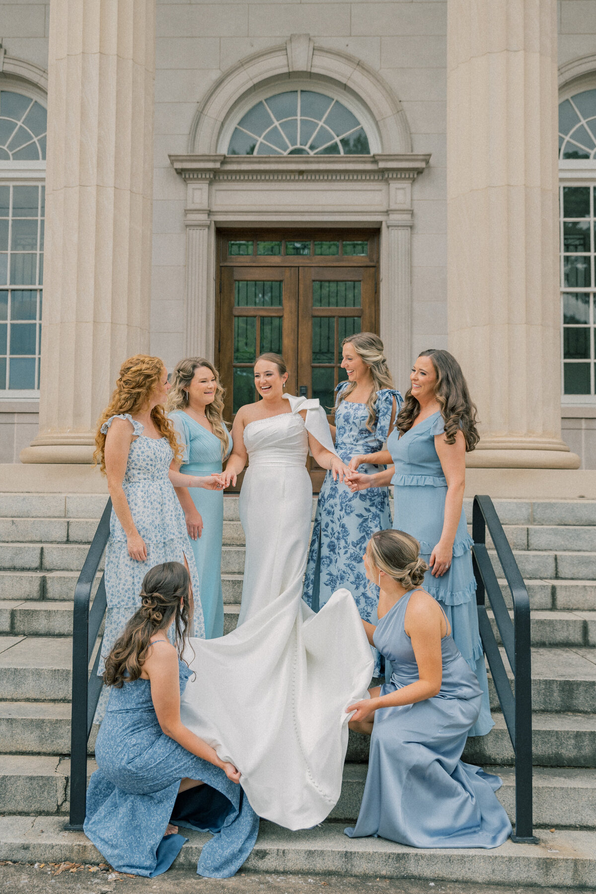 Bride and bridesmaids before ceremony at the Bristol Train Station