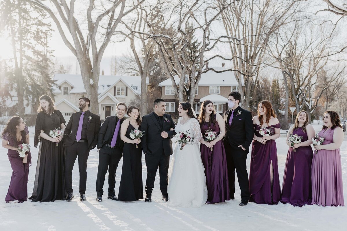 Winter wedding bridal party photo inspiration