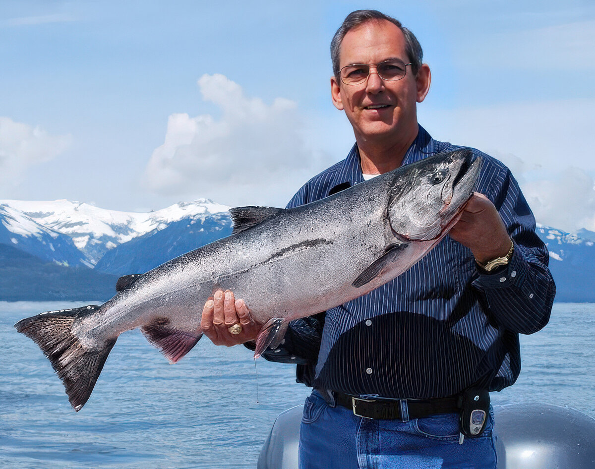 Man With King Salmon