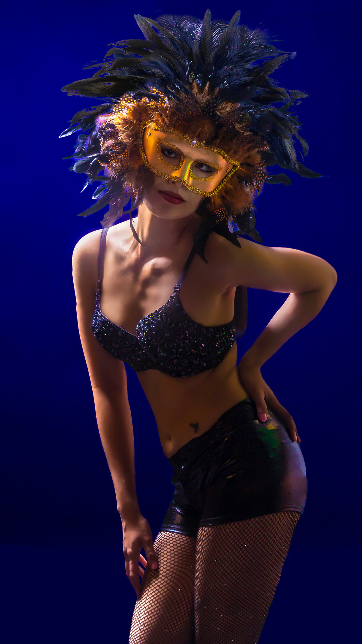 Thitinan Steward Mardi Gras Mask on Blue sRGB