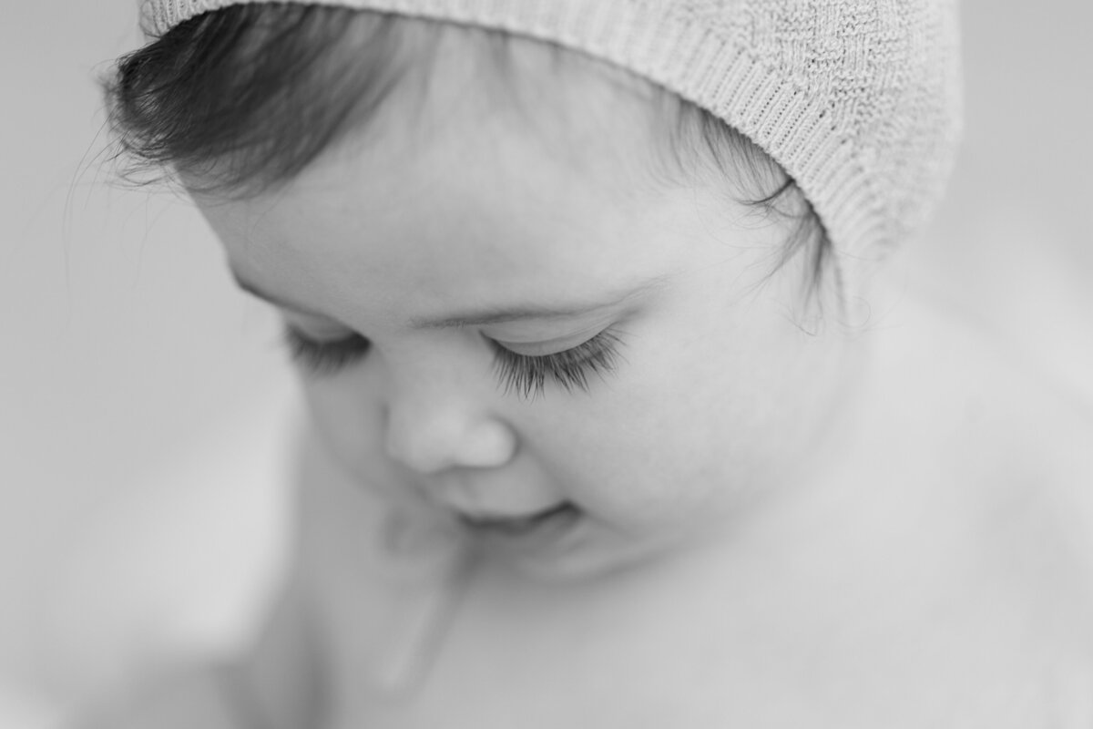 12 month baby milestone portrait session at Philadelphia photography studio - 1