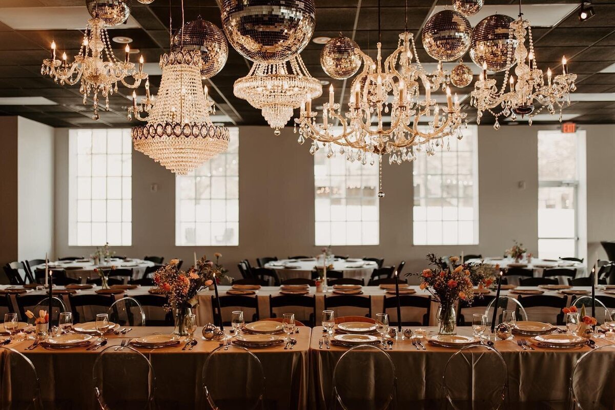 Chandelier cluster with Disco Balls