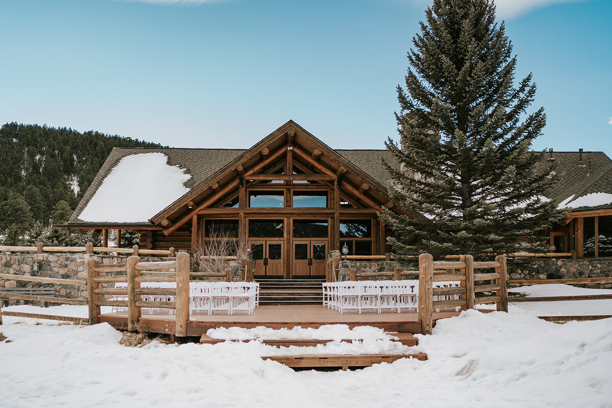 Wedding venue named Evergreen Lake House in Evergreen Colorado.