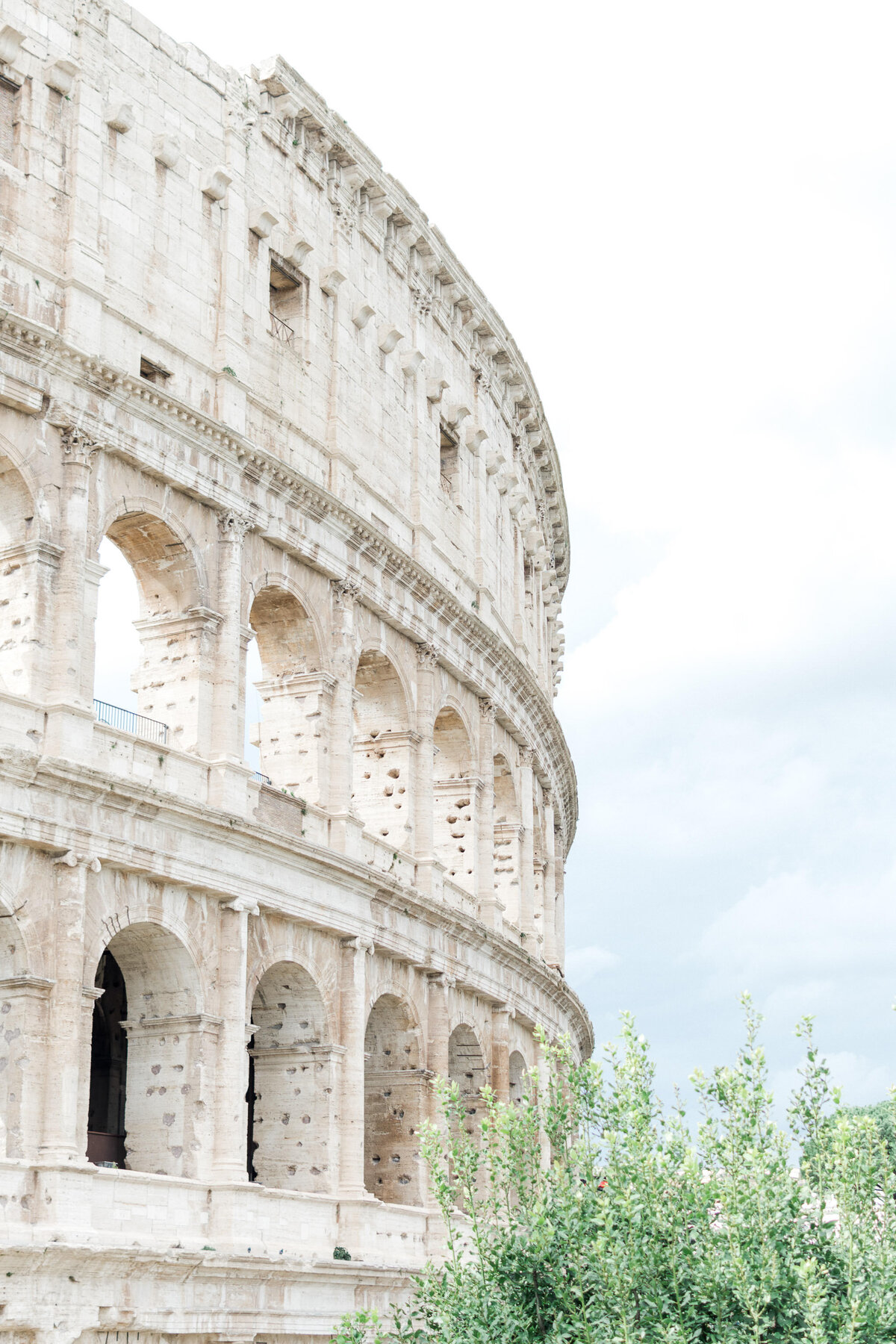 side view of the colosseum in Rome Italy