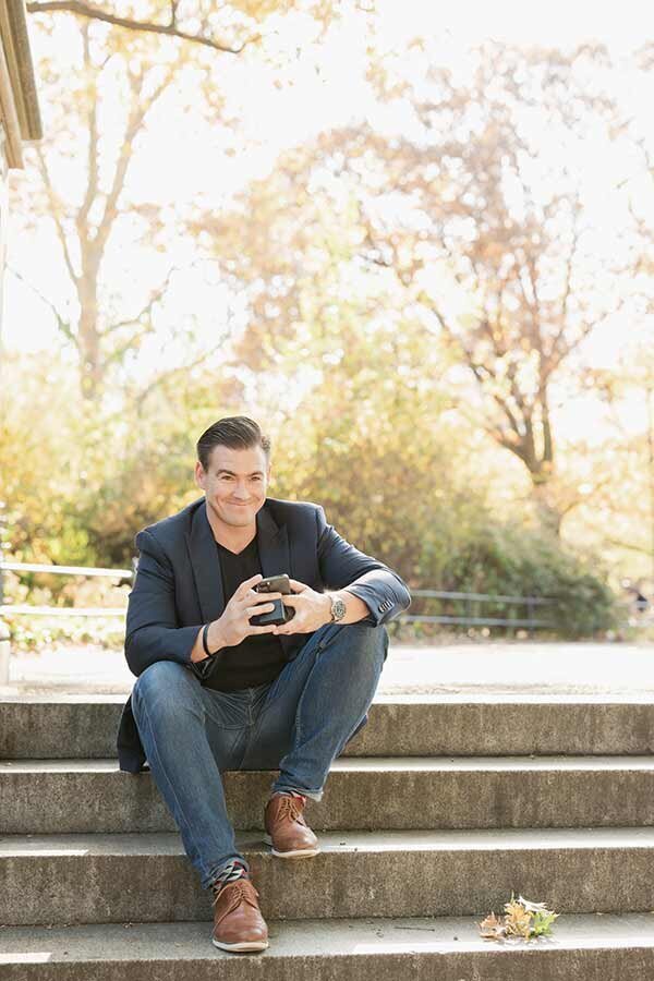 Central Park Proposal Photoshoot of man with ring