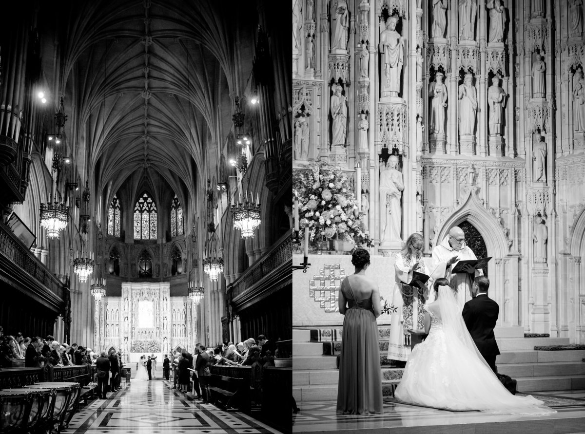 A wedding ceremony inside the Washington National Cathedral
