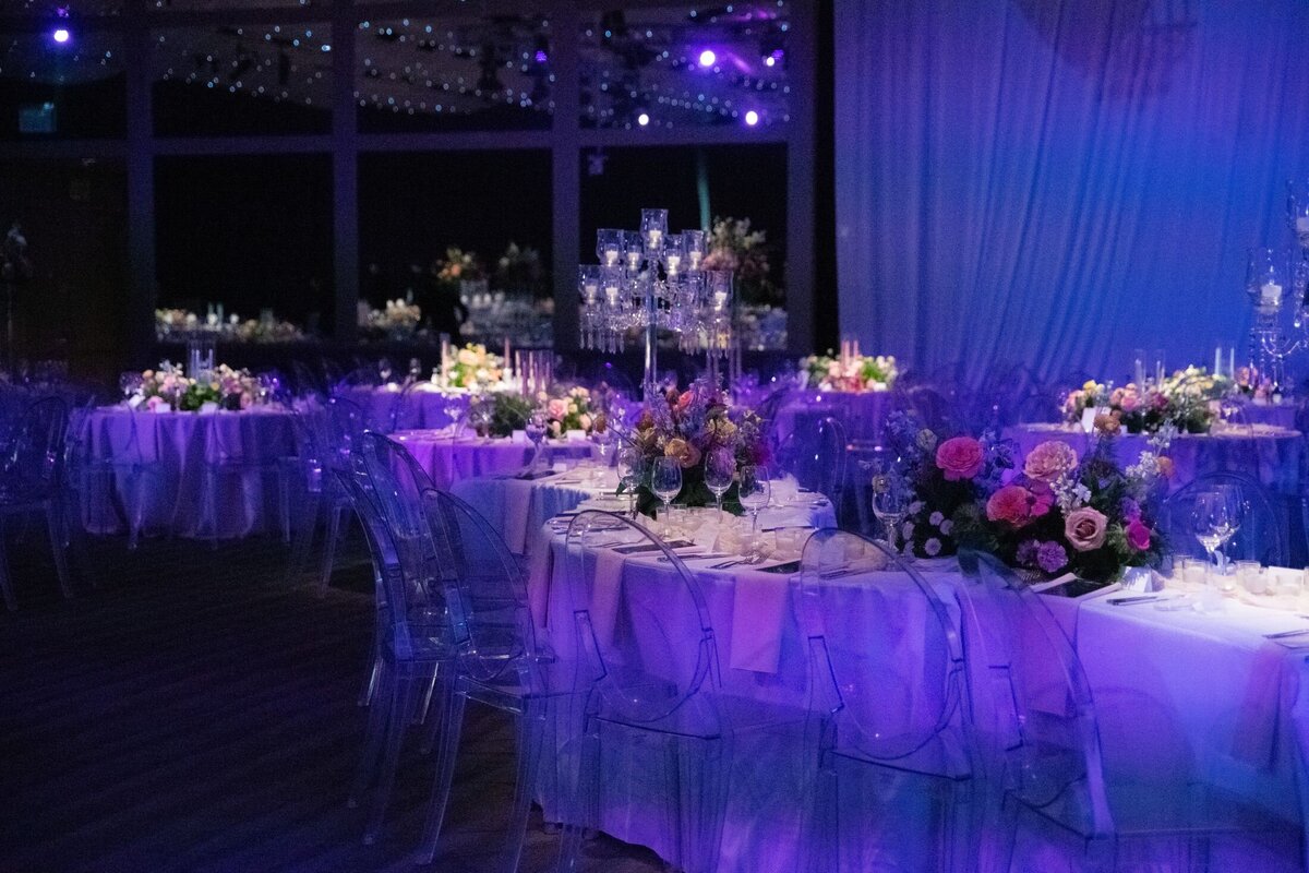 overall room layout serpentine tables