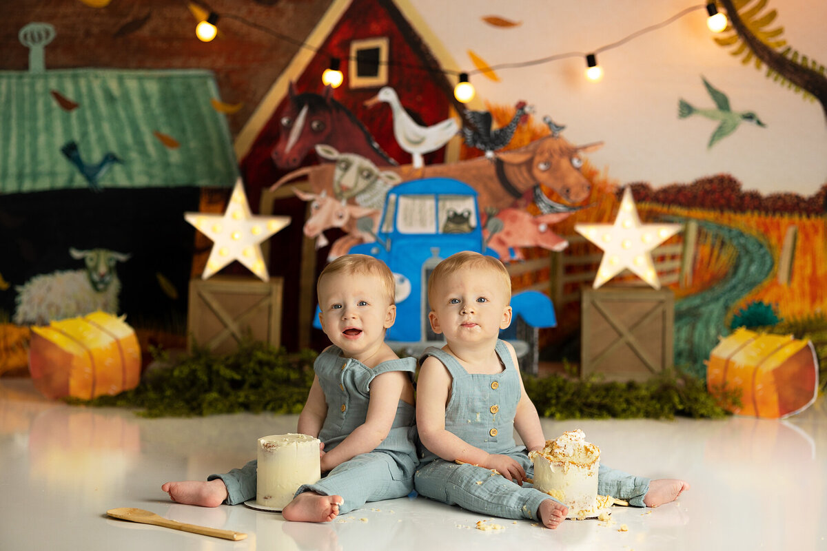 columbus-ohio-cake-smash-photographer-baby-first-birthday-near-me-hilliard-grove-city-dayton-beavercreek-tipp-city-centerville-london-twin-boys-little-blue-truck-cake-smash-theme