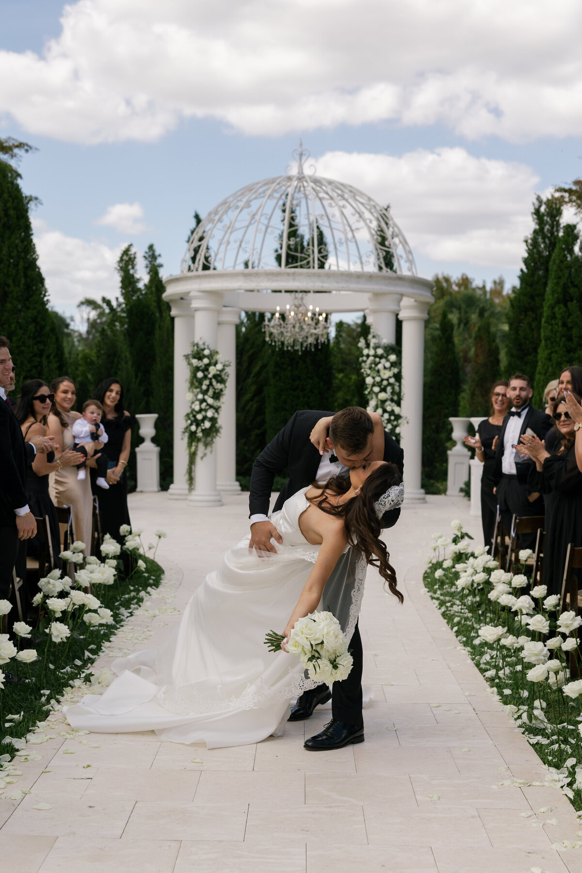 Aisle Kiss after ceremony at La Casa Toscana