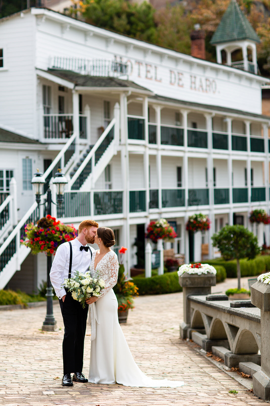 Bride and Groom Portrait at Roche Harbor Resort