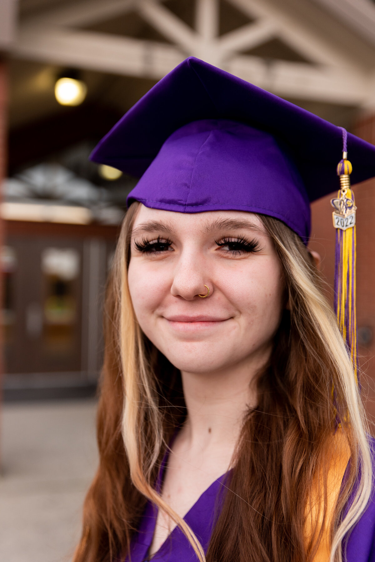 Close up of senior girl in her graduation cap with tassle