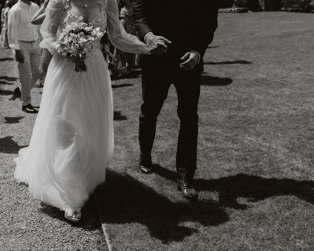 First kiss as husband and wife, in Manorbier castle