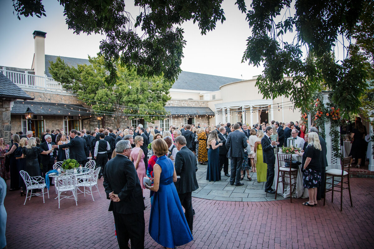 Cocktails on Terrace at Piedmont Driving Club Wedding