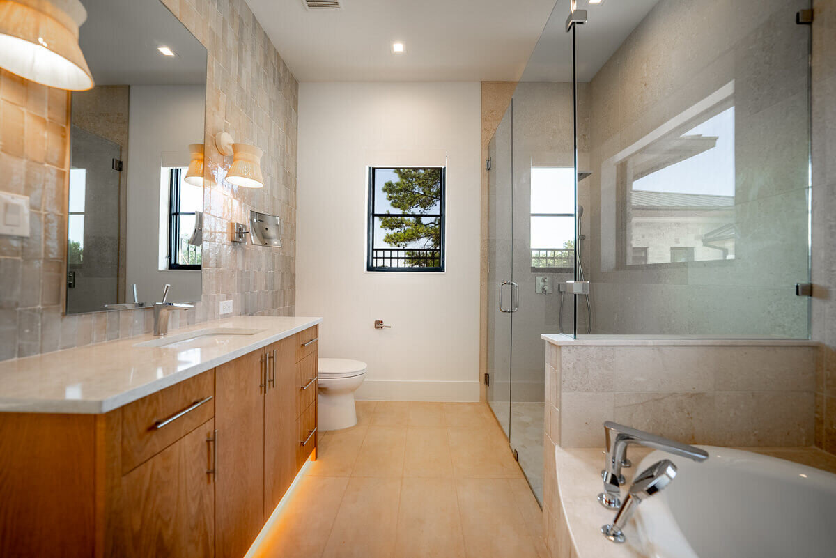 Scandinavian bathroom in Colleyville custom home