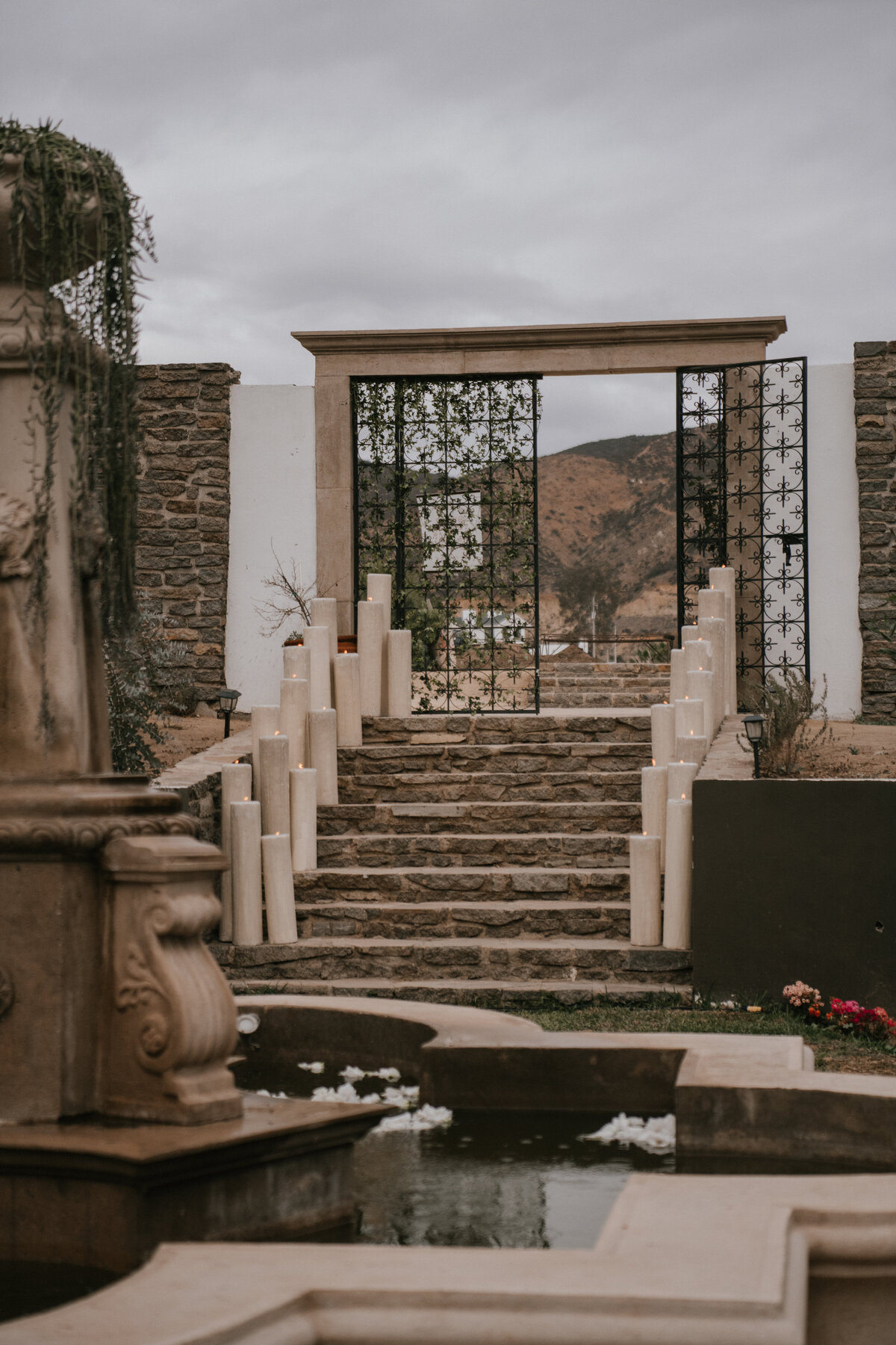 private wedding estate in mexico  with iron and stone accents