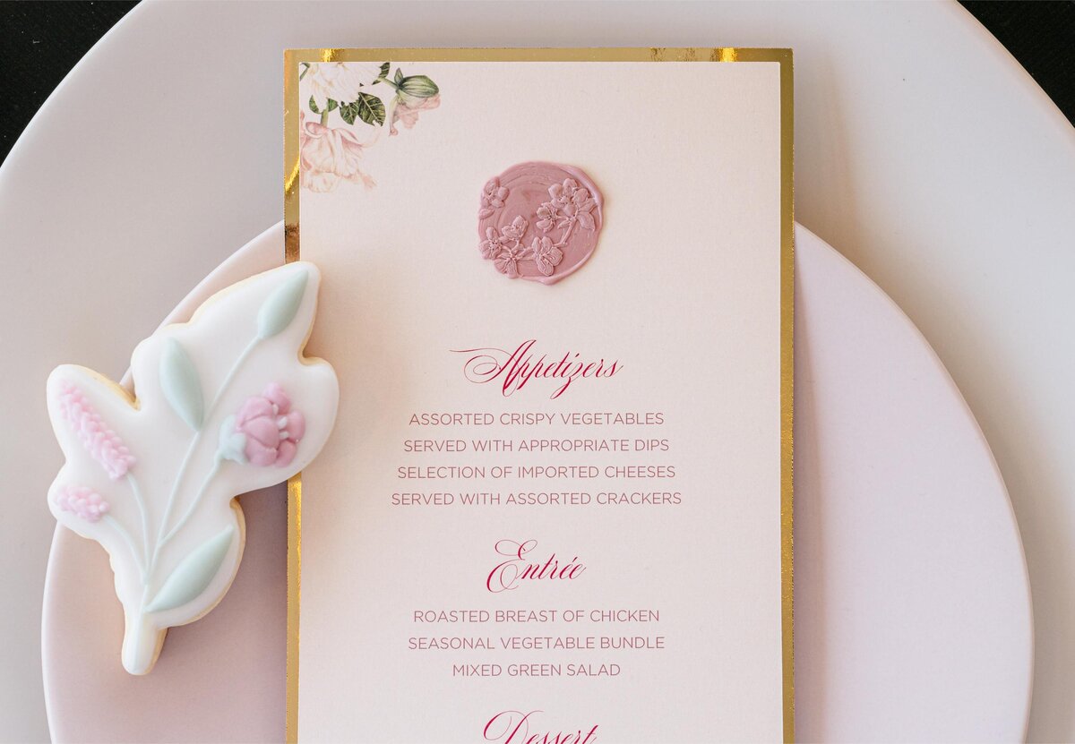Elevated Elegance Style Shoot Wedding Menu 2