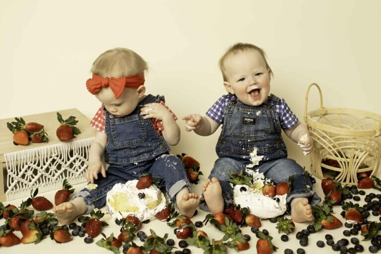 Sweet birthday shoot featuring fresh, juicy strawberries, with the birthday person playfully enjoying the fruity treat for a fun and vibrant celebration