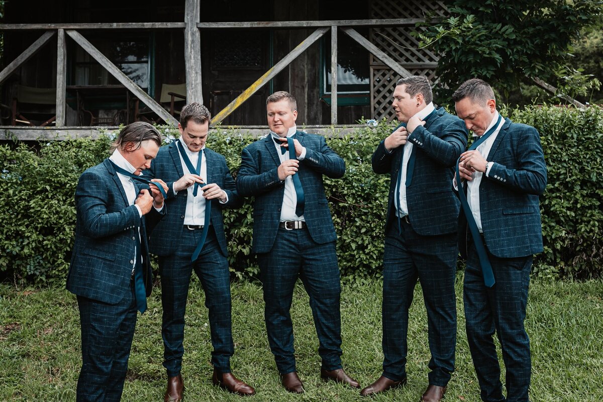 Ben and his groomsmen are having a time together