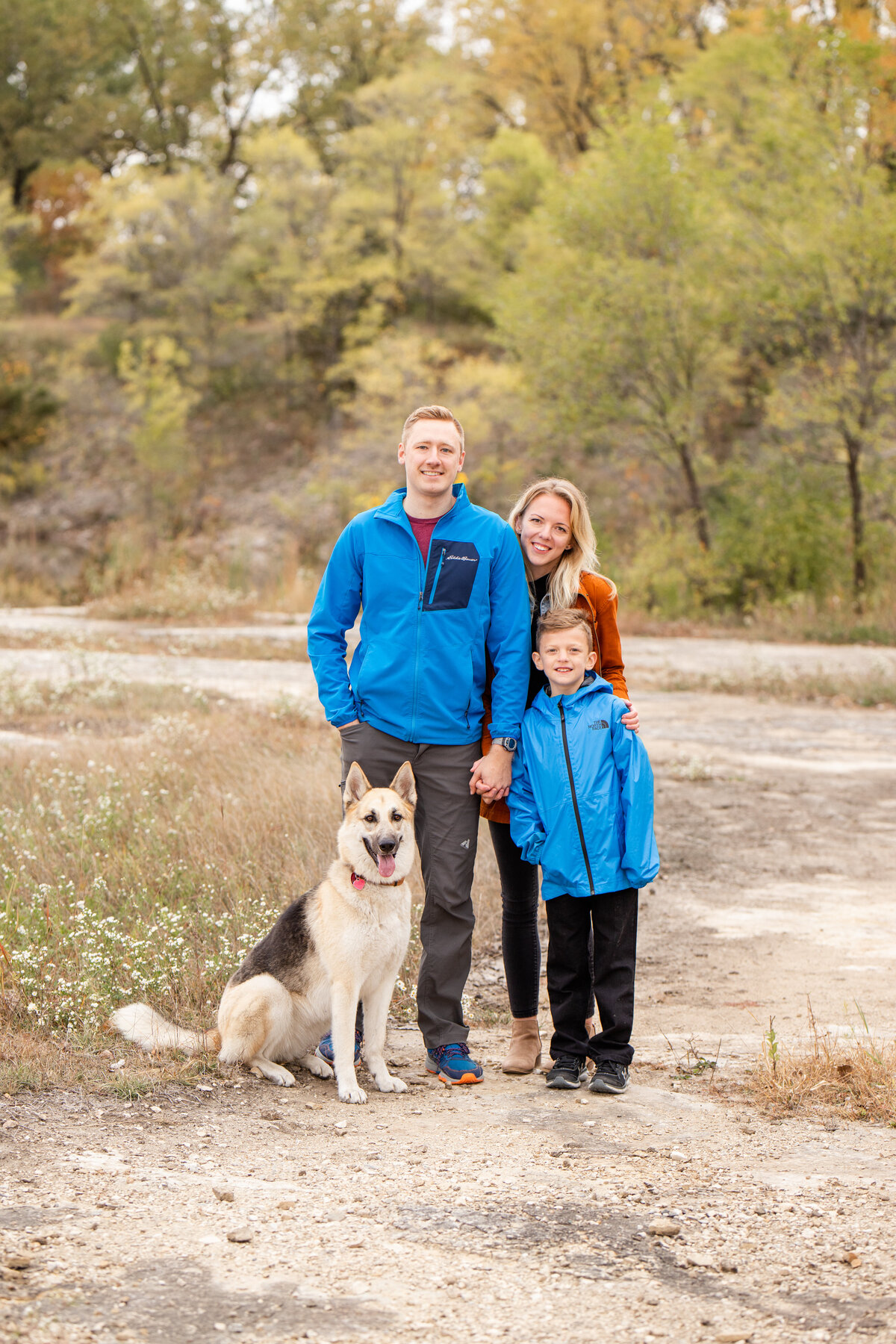 Fall Family Portrait with Dog