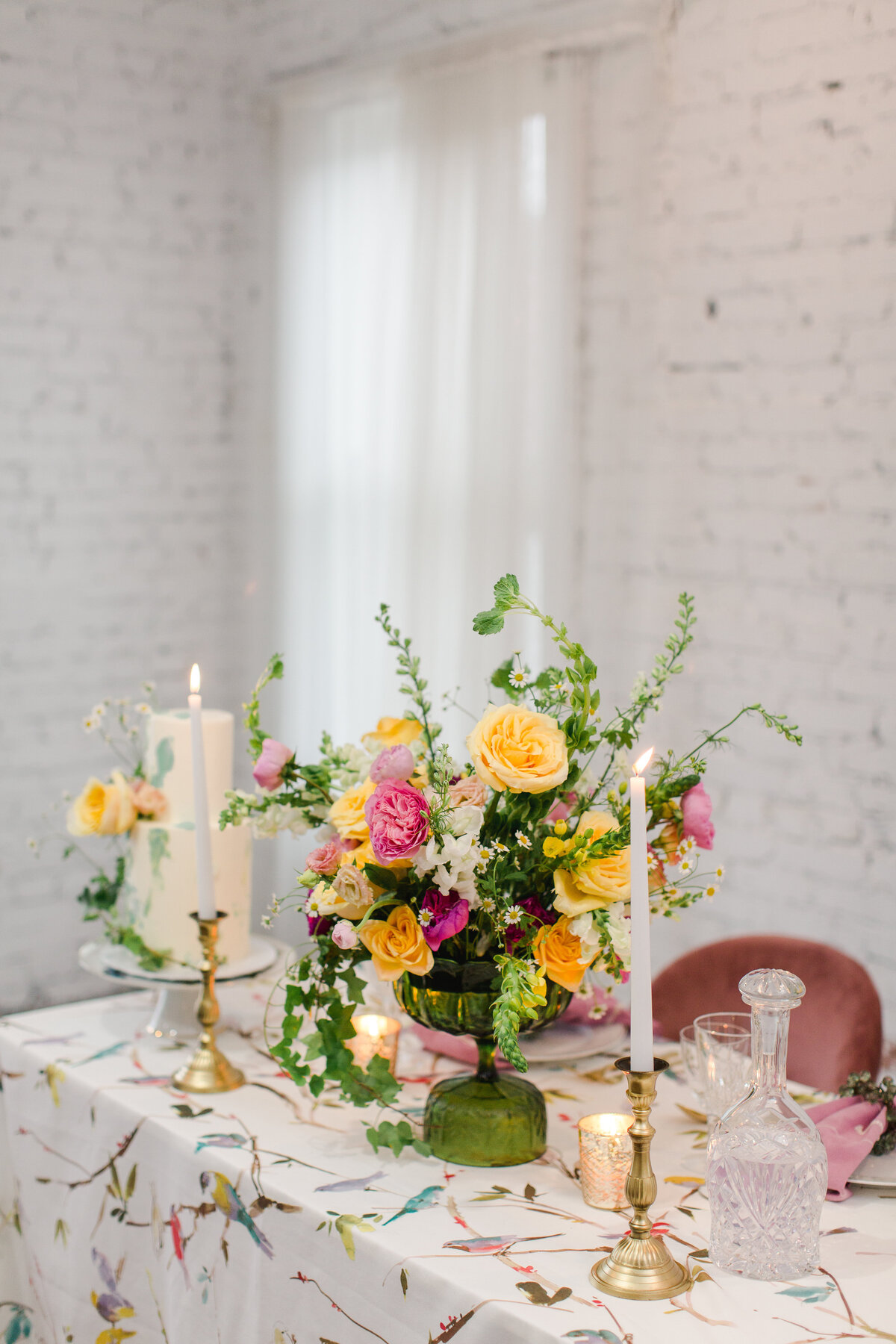 Yellow-and-pink-wedding-table