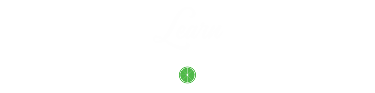 Text graphic that reads "learn to make your website better " with a small lime icon in bright green below the text and two white lines on either side of the lime.