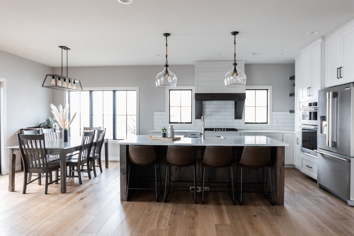 michele rosenboom design modern farmhouse kitchen and dining room