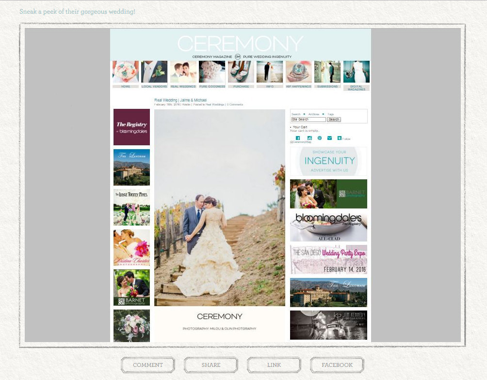Ceremony Magazine - Weddings by Milou & Olin