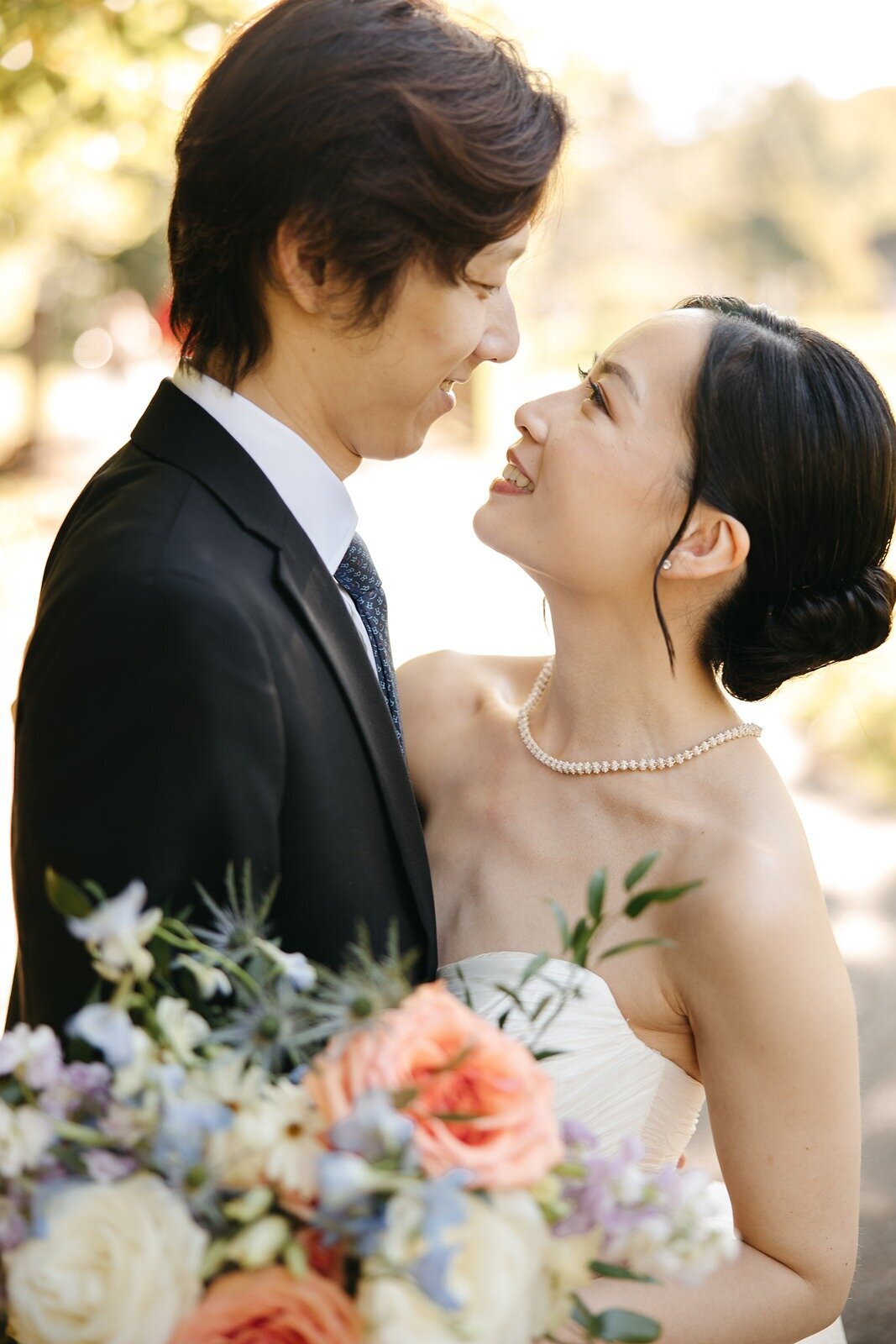 Married couple smiling and starring at each other