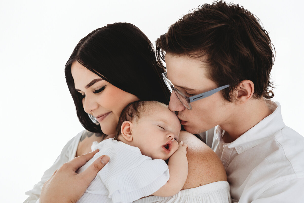 Newborn with parents photography