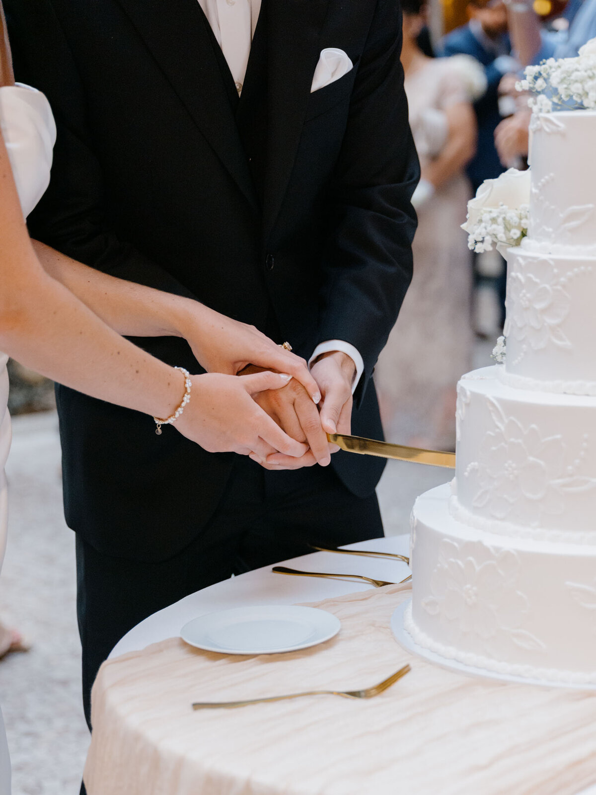 Couple having their wedding cake at The Arcade Cleveland