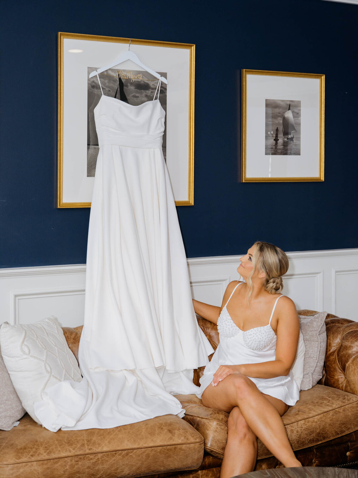 Bride getting ready for her Cleveland Yachting Club wedding