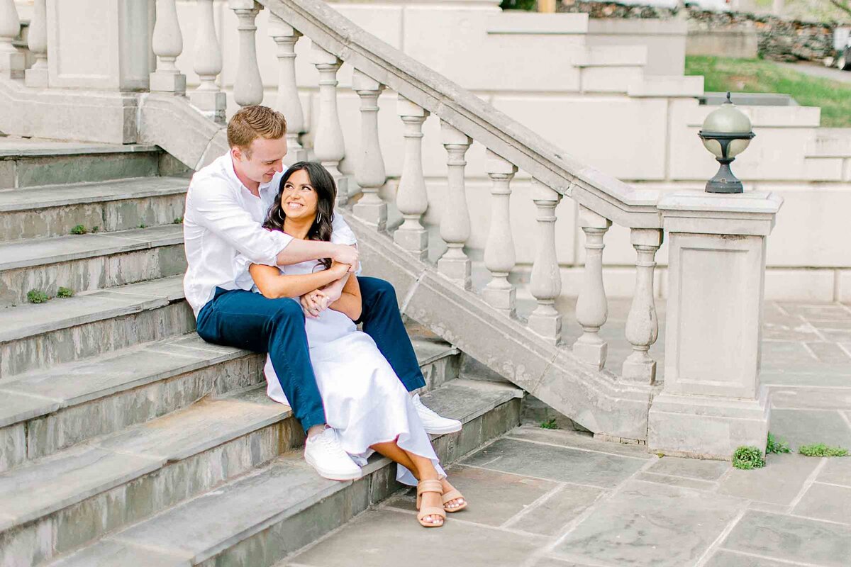 -Airlie Center in Warrenton, VA Engagement Session Stairs Photography-8