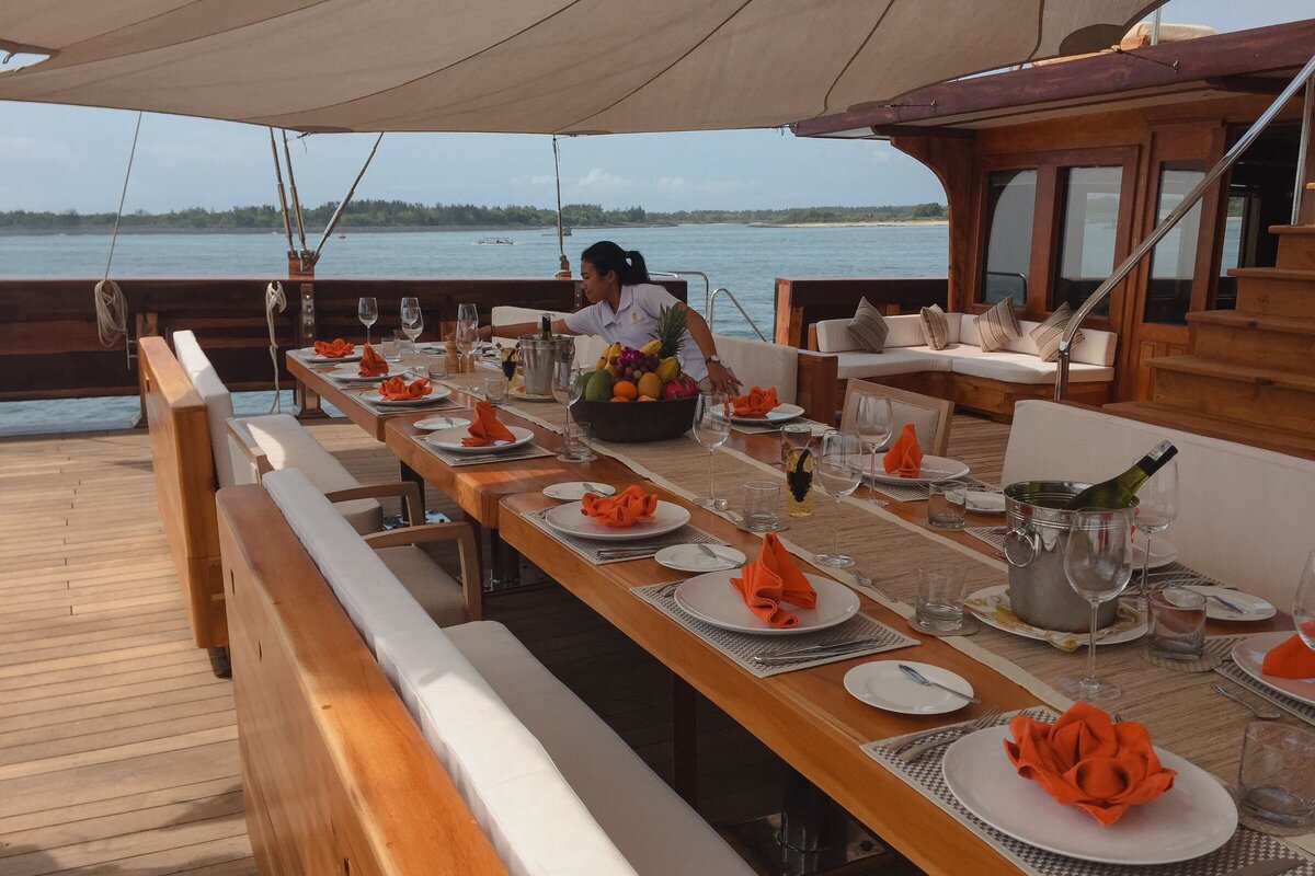 Unforgettable moments await aboard Lamima, where luxury and adventure seamlessly intertwine in Indonesia.