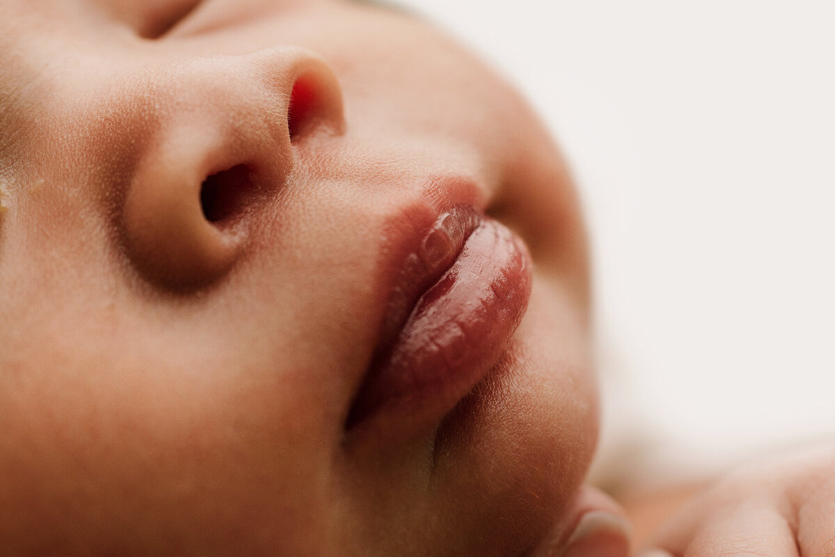 Denver Colorado baby girl squishing out lips