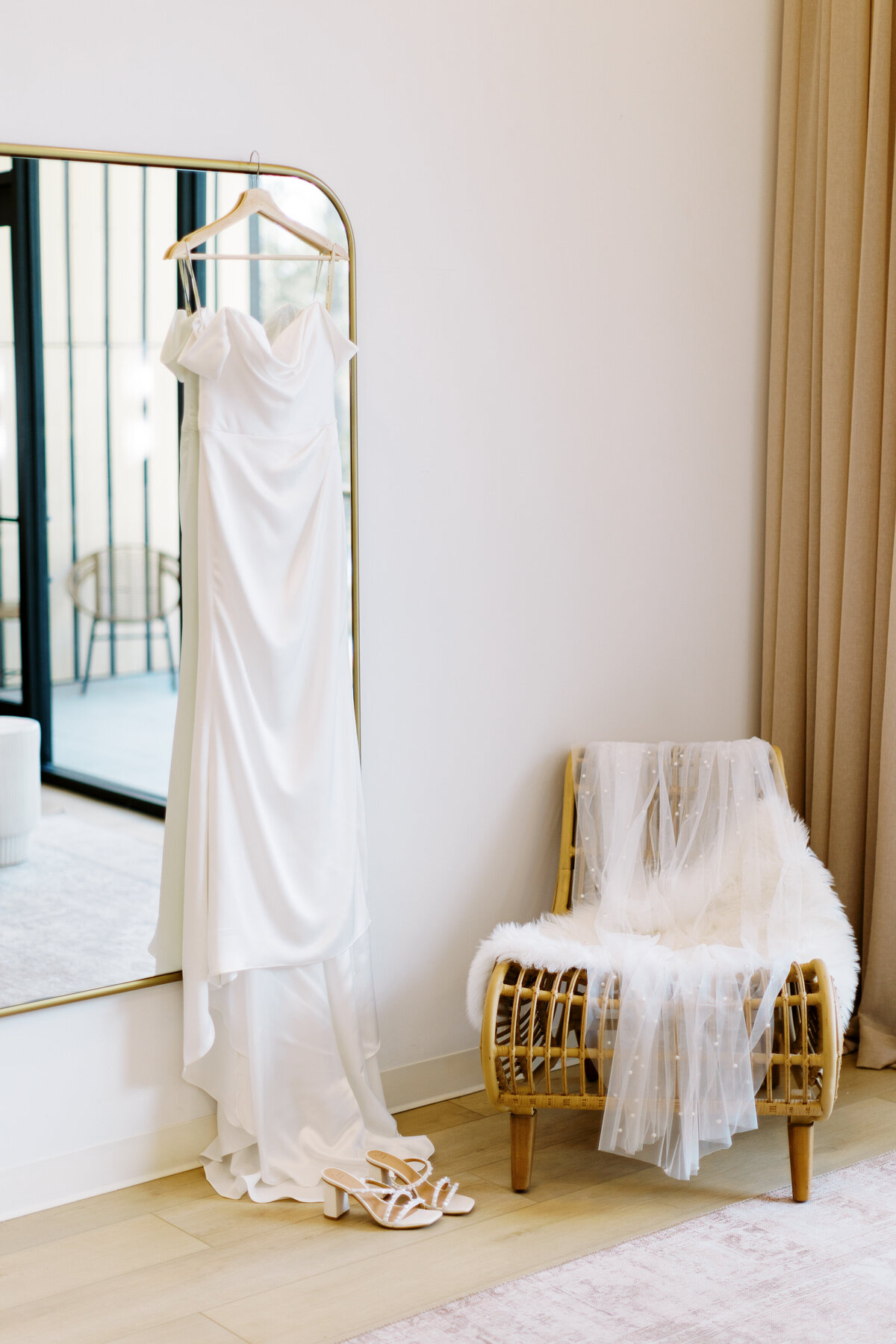 Details of the wedding dress and shoes at Catalyst by Nature Link